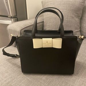 Kate spade black bag with white bow